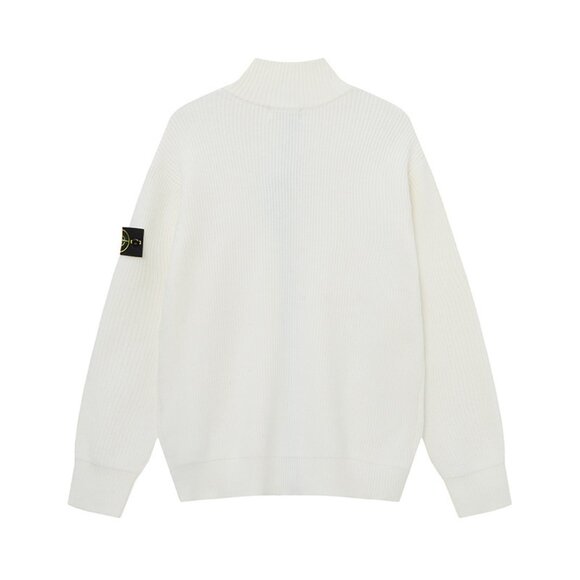 Stone Island White Full-Zip Sweater - Picture 2 of 2